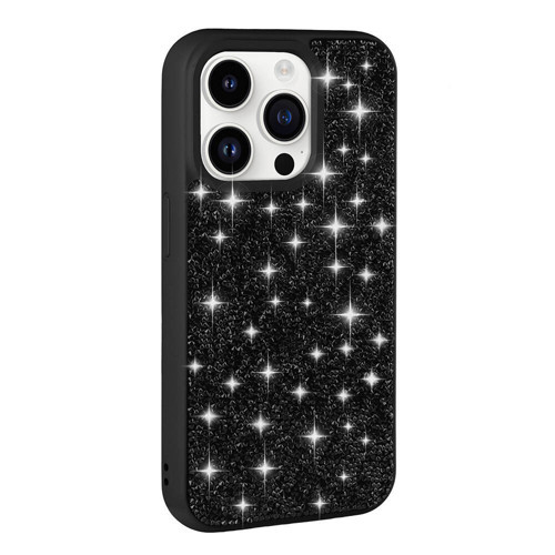 iPhone 14 Pro Max Kılıf Simli Pırlanta Taşlı Kamera Yükseltili Silikon Maks