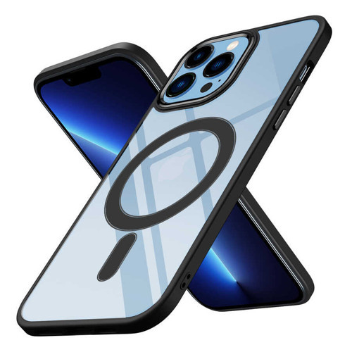 iPhone 13 Pro Kılıf MagSafe Şeffaf Arka Yüz Kamera Yükseltili Silikon Maks