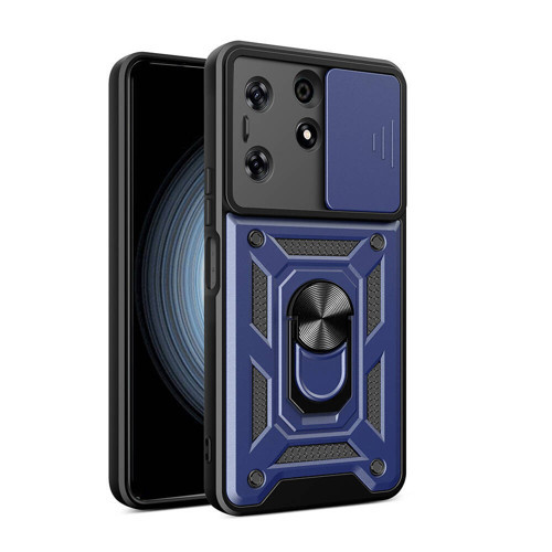 Tecno Spark 10 Pro Kılıf Sürgülü Kamera Koruyucu Manyetik Standlı Tank Koruma Maks