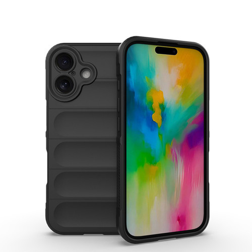 iPhone 16 Kılıf Kamera Korumalı Esnek Silikon Parmak Şeritli Maks