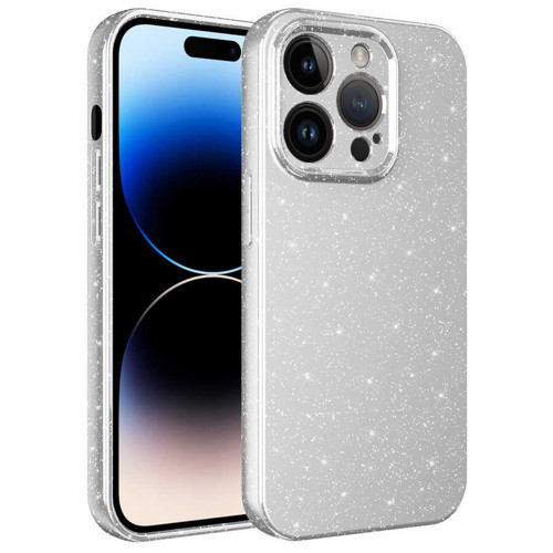 iPhone 14 Pro Kılıf Kamera Korumalı Simli Silikon Üstün Koruma Maks