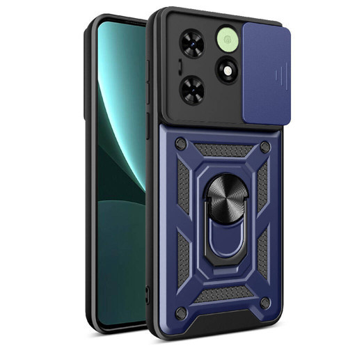 Tecno Spark 20 Kılıf Sürgülü Kamera Koruyucu Manyetik Standlı Tank Koruma Maks