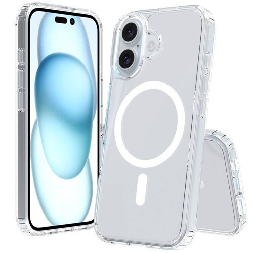 iPhone 16 Plus Kılıf Kalın Silikon MagSafe Kamera Yükseltili Şeffaf Maks