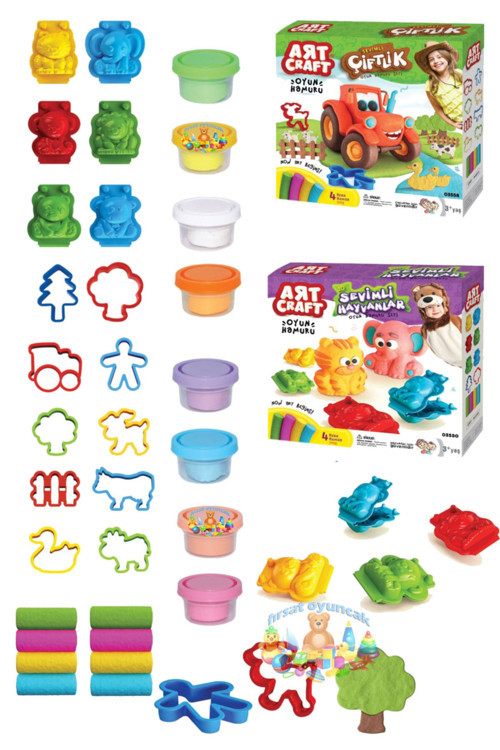 Oyuncak 3d Çiftlik Hamur 3d Hayvanlar 624 Gr Set