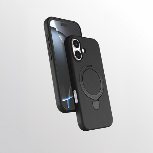 iPhone 16 Plus Kılıf 360 Derece Döner Standlı MagSafe Kamera Lens Korumalı Silikon Maks