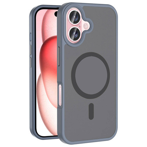 iPhone 16 Plus Kılıf MagSafe Destekli Kamera Yükseltili Silikon Mat Parmak İzi Tutmayan Maks
