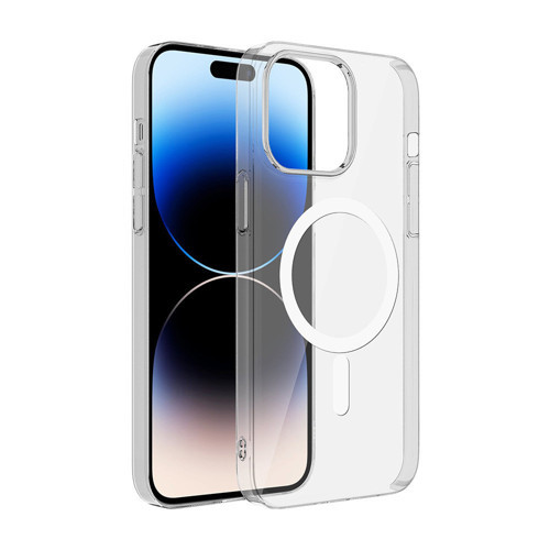 iPhone 15 Kılıf Sararmaz Ultra İnce Sert Mika Magsafe Kamera Yükseltili Maks