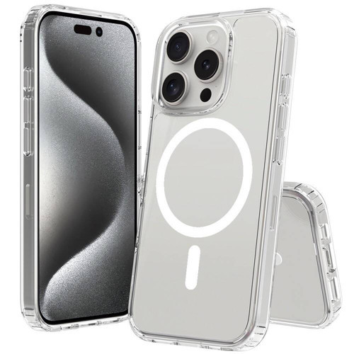 iPhone 16 Pro Max Kılıf Kalın Silikon MagSafe Kamera Yükseltili Şeffaf Maks