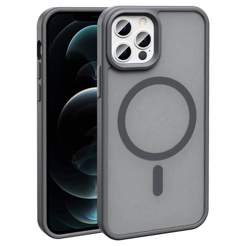 iPhone 12 Pro Kılıf MagSafe Destekli Kamera Yükseltili Silikon Mat Parmak İzi Tutmayan Maks