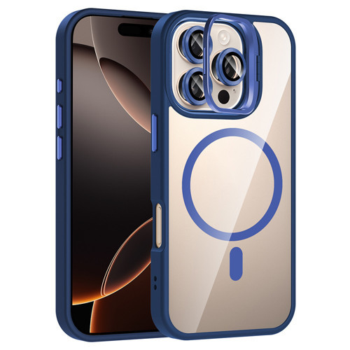 iPhone 16 Pro Kılıf Kamera Standlı MagSafe Destekli Şeffaf Arka Yüz Silikon Maks