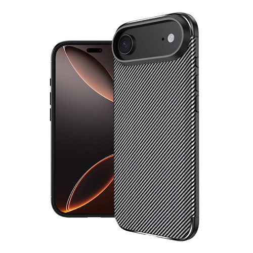 iPhone 17 Air Kılıf Karbon Görünümlü Silikon Kamera Korumalı Üstün Koruma Maks