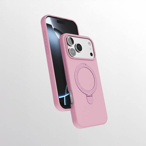 iPhone 16 Pro Max Kılıf 360 Derece Döner Standlı MagSafe Kamera Lens Korumalı Silikon Maks