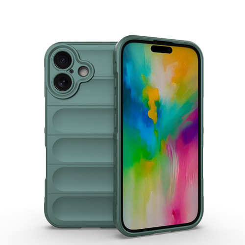 iPhone 16 Kılıf Kamera Korumalı Esnek Silikon Parmak Şeritli Maks