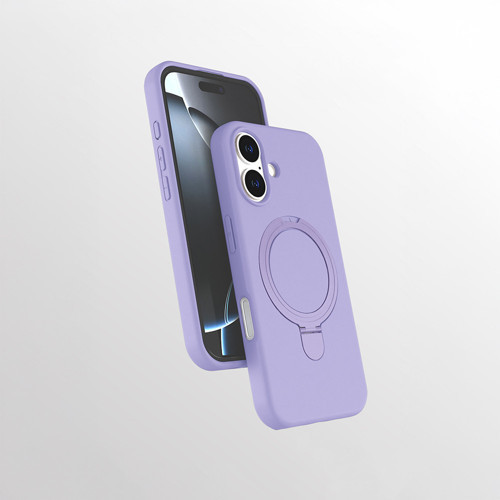 iPhone 16 Kılıf 360 Derece Döner Standlı MagSafe Kamera Lens Korumalı Silikon Maks