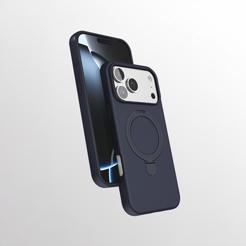 iPhone 17 Pro Kılıf 360 Derece Döner Standlı MagSafe Kamera Lens Korumalı Silikon Maks