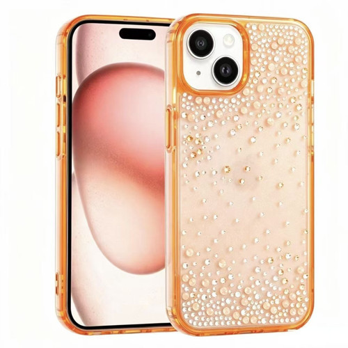 iPhone 15 Kılıf Kamera Yükseltili Simli Damla Taşlı Silikon Maks