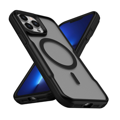 iPhone 13 Pro Max Kılıf MagSafe Airbag Kamera Yükseltili Silikon Mat Parmak İzi Tutmayan Maks