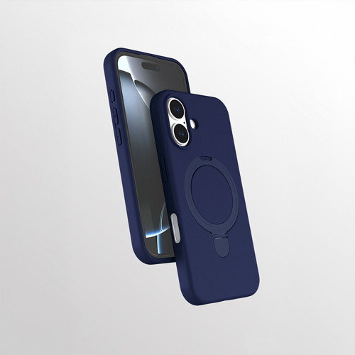 iPhone 16 Kılıf 360 Derece Döner Standlı MagSafe Kamera Lens Korumalı Silikon Maks