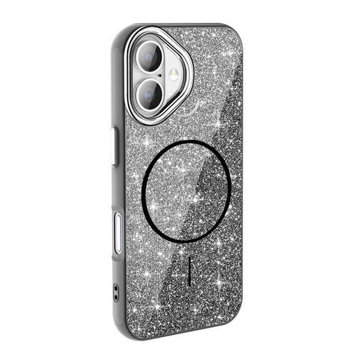 iPhone 16 Plus Kılıf Dökülmeyen Simli Silikon MagSafe Kamera Yükseltili Maks