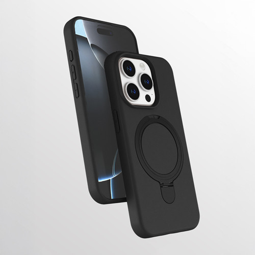iPhone 14 Pro Max Kılıf 360 Derece Döner Standlı MagSafe Kamera Lens Korumalı Silikon Maks