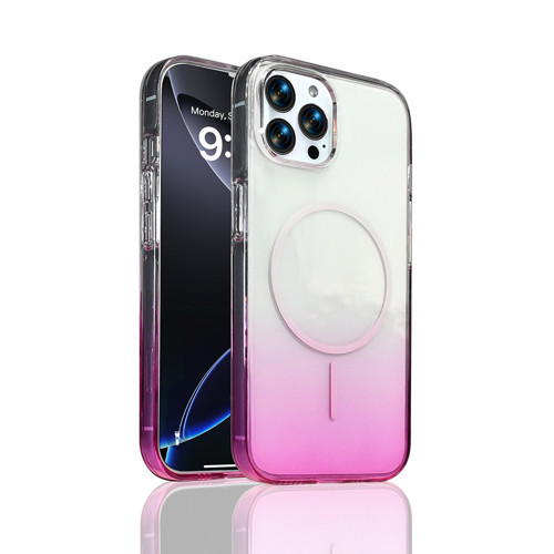 iPhone 16 Pro Max Kılıf Renk Geçişli MagSafe Şeffaf Kamera Yükseltili Silikon Maks