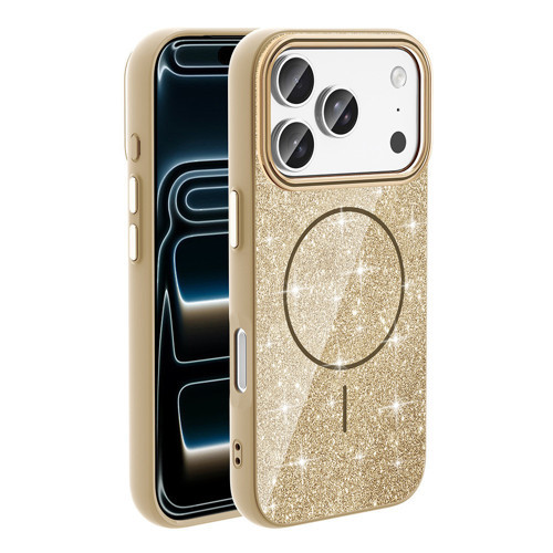 iPhone 17 Pro Max Kılıf Dökülmeyen Simli Silikon MagSafe Kamera Yükseltili Maks