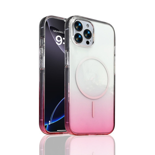 iPhone 16 Pro Max Kılıf Renk Geçişli MagSafe Şeffaf Kamera Yükseltili Silikon Maks