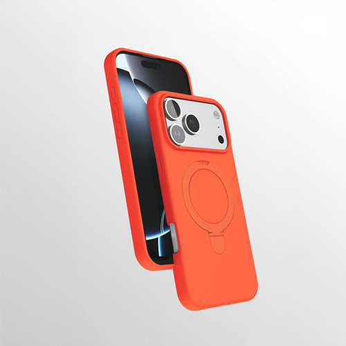 iPhone 17 Pro Kılıf 360 Derece Döner Standlı MagSafe Kamera Lens Korumalı Silikon Maks