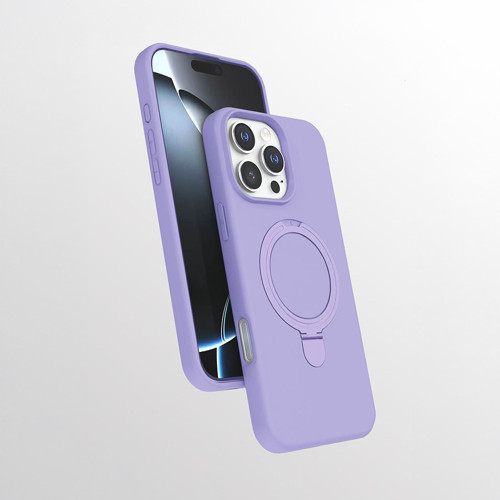 iPhone 16 Pro Max Kılıf 360 Derece Döner Standlı MagSafe Kamera Lens Korumalı Silikon Maks