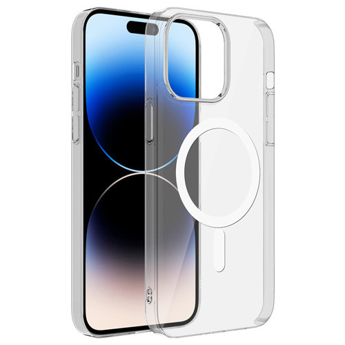 iPhone 14 Pro Max Kılıf Sararmaz Ultra İnce Sert Mika Magsafe Kamera Yükseltili Maks