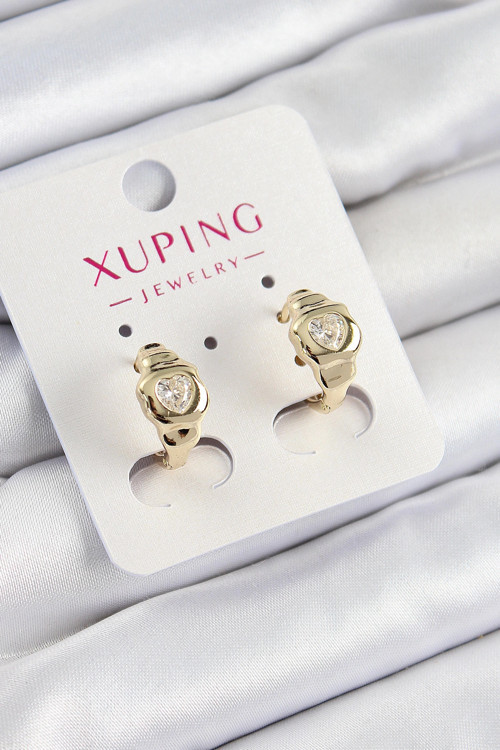 Xuping Zirkon Taşlı Kalp Model Gold Renk Kadın Küpe TJ-BKP10840