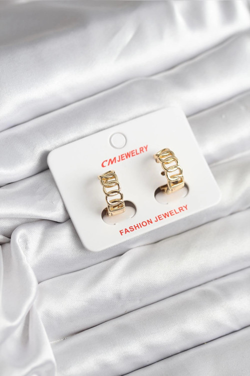 14K Gold Renk Kaplama Samanyolu Model CM Kadın Küpe TJ-BKP11406