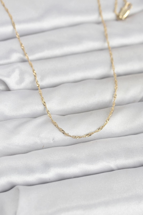 CM 14K Gold Renk Burgu Model 60 cm Kadın Kolye TJ-BKO10942