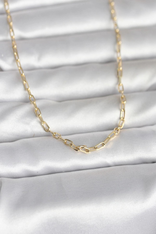 CM 14K Gold Renk Ataç Zincir Model 60 cm Kadın Kolye TJ-BKO10979