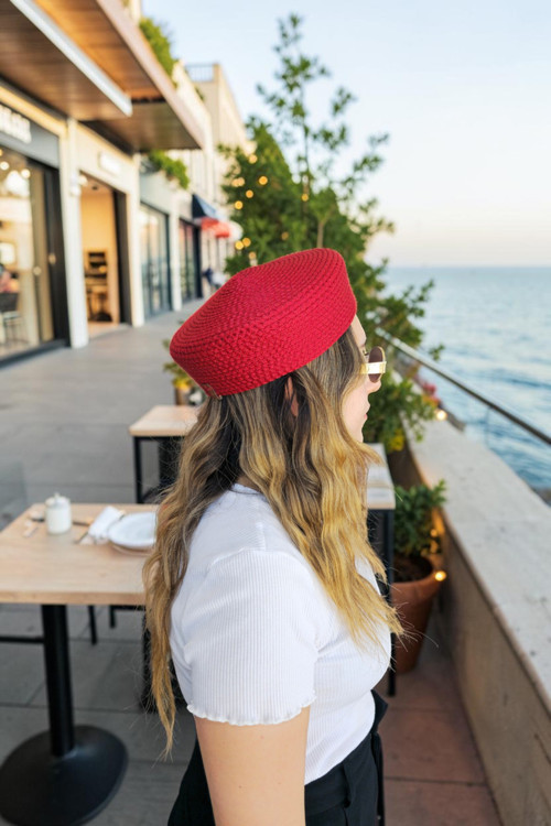 El Yapımı Jüt Hasır Görünümlü Fransız Beresi Kadın Şapka Bere – Dört Mevsim Şık Tasarım Yeni Moda Şapka