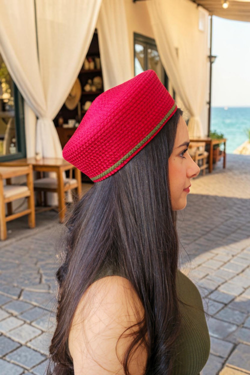 El Yapımı Jüt Hasır Görünümlü Fransız Beresi Kadın Şapka Bere – Dört Mevsim Şık Tasarım Yeni Moda Şapka