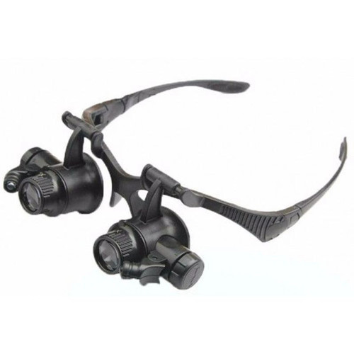 Gözlük Modeli 10X 15X 20X 25X Lens 2 Led Işıklı Büyüteç 9892G
