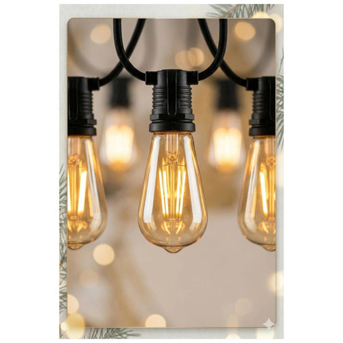 5 Metre Sabit Yanan Modlu 10 Ampul Parti Organizasyon Iç & Dış Mekan 2700K LED Aydınlatma Uzatma