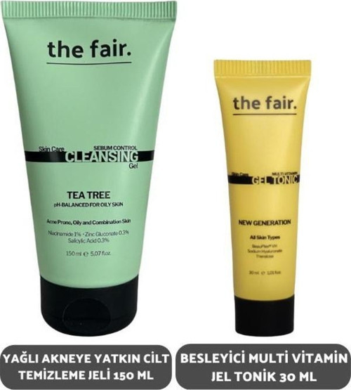 Yağlı Akneye Yatkın Cilt Temizleme Jeli 100 ml ve Besleyici Multi Vitamin Jel Tonik 30 ml