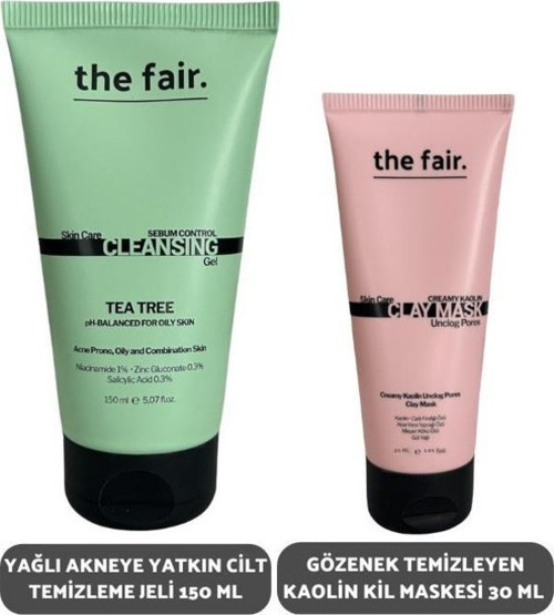 Yağlı Akneye Yatkın Cilt Temizleme Jeli 150 ml ve Gözenek Temizleyen Kaolin Kil Maskesi 30 ml