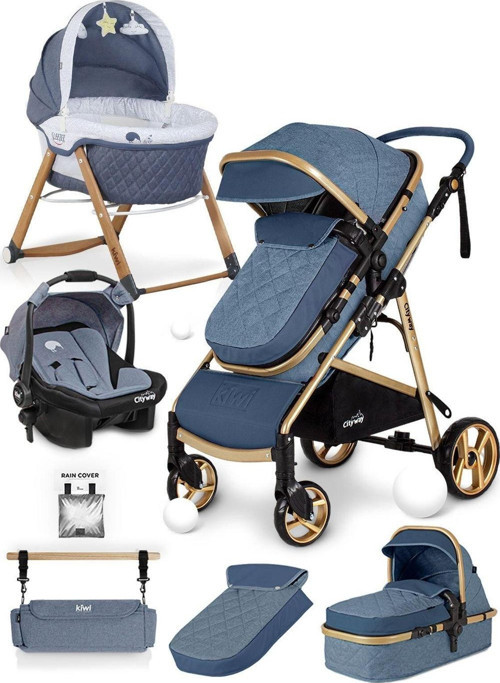 6 In 1 Yenidoğan Set City Way Bebek Arabası Ve Sleeper Sallanabilir Beşik-Lacivert