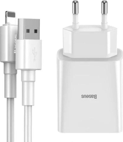 Baseus Speed Mini Dual 10.5W 2.4A Lightning Kablolu Seyahat Şarj Seti