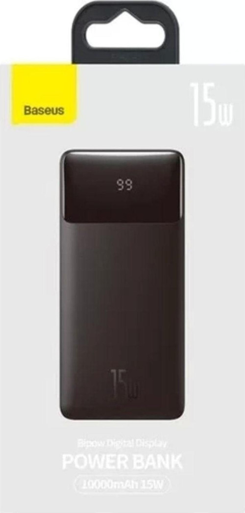 Baseus Bipow Dijital Ekranlı 15W 10.000 Mah Powerbank Siyah
