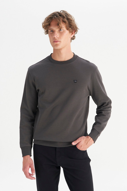 Pamuklu Regular Fit Logo Detaylı Erkek Sweatshirt W252025533W