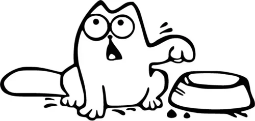 Aç Kedi Sticker (Oto-Motor-Laptop-Duvar-Dekor) 10 x 5 cm