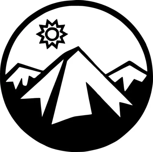 Dağlar ve Güneş Sticker (Oto-Motor-Laptop-Duvar-Dekor) 10 x 10 cm