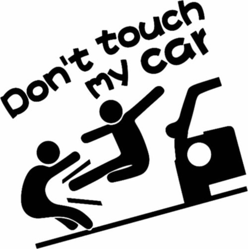 Arabama Dokunma İngilizce Sticker (Oto-Motor-Laptop-Duvar-Dekor) 10 x 10 cm
