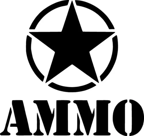 Army Yıldız Ammo Sticker (Oto-Motor-Laptop-Duvar-Dekor) 10 x 10 cm