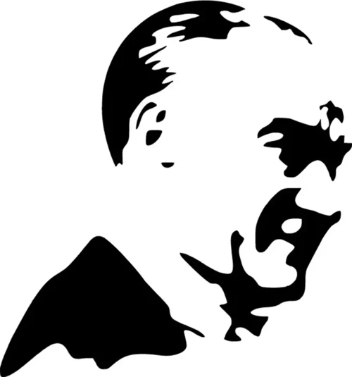 Atatürk Silüeti Sticker (Oto-Motor-Laptop-Duvar-Dekor) 10 x 11 cm