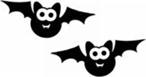 Büyük Gözlü Yarasalar Sticker (Oto-Motor-Laptop-Duvar-Dekor) 2 Parça 10 x 6 cm